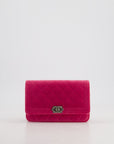 *FIRE PRICE* CH Pink Boy Wallet on Chain in Velvet with Silver Hardware