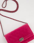 *FIRE PRICE* CH Pink Boy Wallet on Chain in Velvet with Silver Hardware