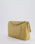 *FIRE PRICE* CH Vintage Chai Beige Classic Medium Stitched Edge Double Flap Bag in Lambskin Leather with 24K Gold Hardware