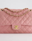 *FIRE PRICE* CH Bubblegum Pink Vintage Classic Medium Double Flap Bag in Lambskin Leather with 24K Gold Hardware