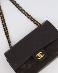 *FIRE PRICE* CH Vintage Brown Medium Classic Double Flap Bag in Lambskin Leather with 24K Gold Hardware