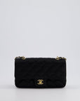 *HOT* CH Satin Black Single Mini Flap Bag with Champagne Gold Hardware