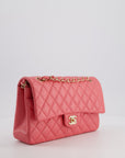 *HOT* CH Coral Pink Classic Medium Double Flap Bag in Caviar Leather with Champagne Gold Hardware
