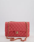 *HOT* CH Coral Pink Classic Medium Double Flap Bag in Caviar Leather with Champagne Gold Hardware