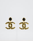 *RARE* CH Extra Large CC Gold and Black Egyptian Collection Earrings