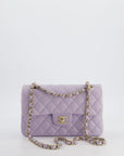 *CUTE COLOUR* CH Small Classic Double Flap Bag in Light Violet Lambskin Leather with Champagne Gold Hardware
