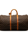 Brown LV Monogram Keepall 55 Travel Bag