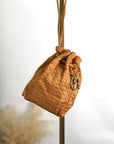 Christian D1OR Cannage Logo Charm Drawstring Small Handbag Beige Vintage 8d6rbt