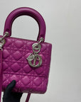 Cannage Lambskin Lady D1OR Medium Bag in Violet
