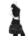 PRD Black Leather Shoulder Bag