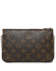 Brown LV Monogram Double Zip Pochette Illustre Vivienne Shanghai Clutch Bag