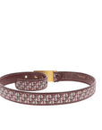 CHRISTIAN D1OR Belt in Bordeaux Fabric