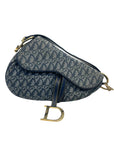 Christian D1OR Blue Saddle Bag Oblique Jacquard Bag