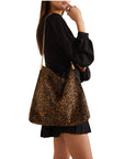 YSL Suzanne Medium Leopard-print Suede Shoulder Bag In Natural