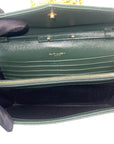 YSL Dark Green Chevron Quilted Leather Envelope Flap Bag