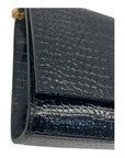YSL Kate Medium in Black Croc Embossed Leather