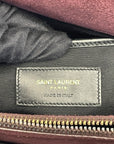 YSL Burgundy/Black Suede and Leather Medium Moujik Tote Bag