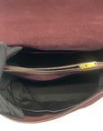 YSL Burgundy/Black Suede and Leather Medium Moujik Tote Bag