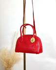 Christian D1OR CD Logo Two-way Handbag Shoulder bag Red Vintage spvfzk