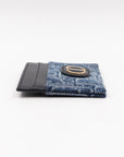 30 Montaigne Freesia Card Holder Blue Denim D1OR Oblique Jacquard