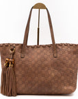Bamboo Tassel Tote Brown GCCIssima Leather