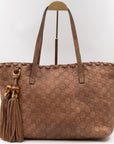 Bamboo Tassel Tote Brown GCCIssima Leather