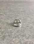 Christian D1OR CD Logo Motif Rhinestone Ring Silver PETIT CD Vintage di6pz4