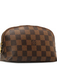 Brown LV Damier Ebene Cosmetic Pouch Clutch Bag