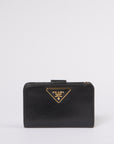 PRD Black Leather Compact Wallet