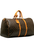 Brown LV Monogram Keepall 55 Travel Bag