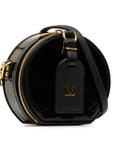 Black LV Vernis Mini Boite Chapeau Souple Crossbody Bag