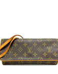 Brown LV Monogram Pochette Twin GM Crossbody Bag