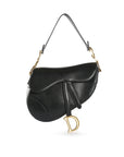 CHRISTIAN D1OR Black Calfskin Leather Saddle Bag