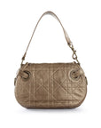 CHRISTIAN D1OR Bronze Lambskin Leather Cannage Flap Shoulder Bag