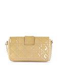 CHRISTIAN D1OR Beige Cannage Patent Leather Small Miss D1OR Promenade Crossbody Bag