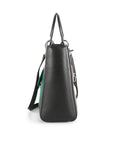 CHRISTIAN D1OR Black Leather Limited Edition Pocket Large Lady D1OR Tote Bag