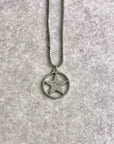 Christian D1OR Star Motif Necklace Silver Vintage 37kear