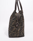 FNDI 2 Way Tote Bag Zucca Print / Brown Canvas