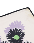 PRD FLORAL BLACK WHITE SILK SCARF 90CM WITH BOX