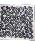 PRD FLORAL BLACK WHITE SILK SCARF 90CM WITH BOX