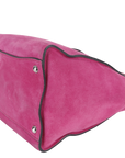 PRD 2WAYS BAG (BN2625) MEDIUM PINK SUEDE SILVER HARDWARE WITH DUST COVER AND STRAP