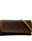 Brown LV Monogram Pochette Twin GM Crossbody Bag