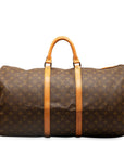 Brown LV Monogram Keepall 55 Travel Bag