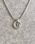 Christian D1OR CD Logo Necklace Silver Vintage pfrat8