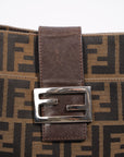 FNDI Double Flap Bag Brown Zucca Canvas