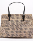 FNDI 2 Way Tote Zucca Print / Beige / Grey Canvas Small