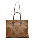 Brown LV Monogram Reverse OntheGo GM Satchel