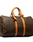 Brown LV Monogram Keepall 45 Travel Bag