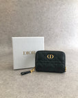 Christian D1OR CD Logo Coin Purse Black Vintage hhfipp