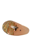 Brown LV Crystal Inclusion Resin Ring